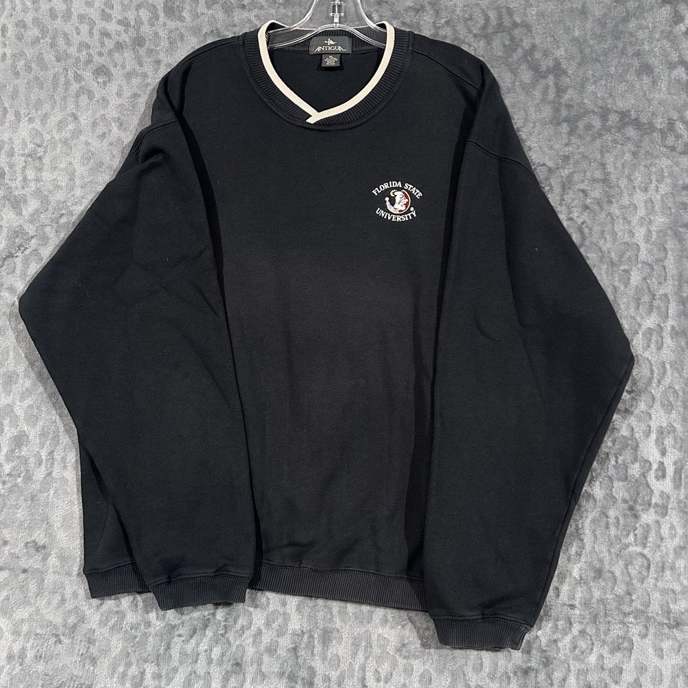 Florida State Seminoles Antigua NCAA Men's Pullover Crewneck Black Size XL